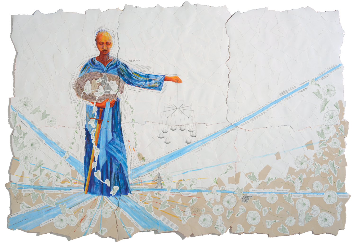 Lady Justice mixed media painting by Kim Vanderheiden