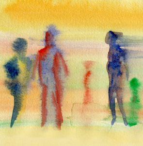 Three abstract figures