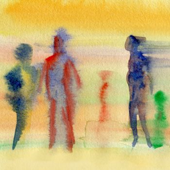 Three abstract figures